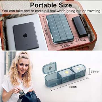 Acedada Weekly Pill Organizer - 3 Times a Day Medication Management