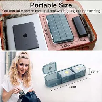 Acedada Weekly Pill Organizer - 3 Times a Day Medication Management