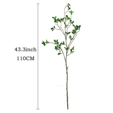 Warmter 43.3 Inch Artificial Eucalytus Green Branches Pine Evergreen Plant Tree Branch for Home Wedding Garden Office 2 Pcs