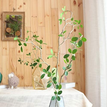 Warmter 43.3 Inch Artificial Eucalytus Green Branches Pine Evergreen Plant Tree Branch for Home Wedding Garden Office 2 Pcs