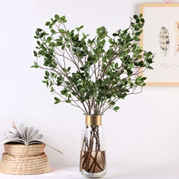 Warmter 43.3 Inch Artificial Eucalytus Green Branches Pine Evergreen Plant Tree Branch for Home Wedding Garden Office 2 Pcs