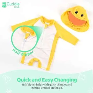 Cuddle Club Baby and Toddler One-Piece Swimsuit | UPF 50+ All-Day UV Protection Infant Sunsuit