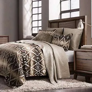 Paseo Road by HiEnd Accents Chalet Aztec 3 Piece Comforter Set with Pillow Shams, King Size, Modern ...