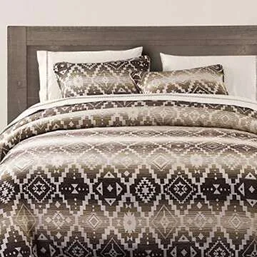 Paseo Road by HiEnd Accents Chalet Aztec 3 Piece Comforter Set with Pillow Shams, King Size, Modern Southwestern Rustic Style Luxury Bedding Set, 1 Comforter and 2 Pillowcases