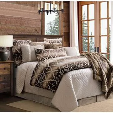 Paseo Road by HiEnd Accents Chalet Aztec 3 Piece Comforter Set with Pillow Shams, King Size, Modern Southwestern Rustic Style Luxury Bedding Set, 1 Comforter and 2 Pillowcases