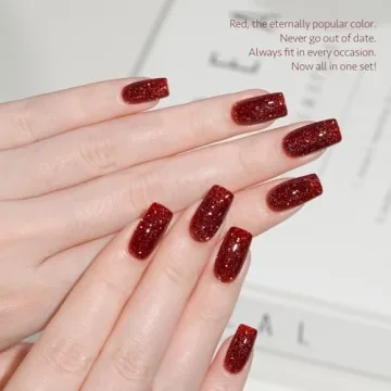 GAOY 6 Colors Burgundy Red Gel Nail Polish Set