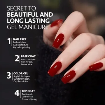 GAOY 6 Colors Burgundy Red Gel Nail Polish Set