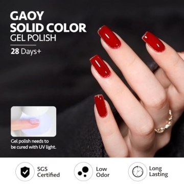 GAOY 6 Colors Burgundy Red Gel Nail Polish Set