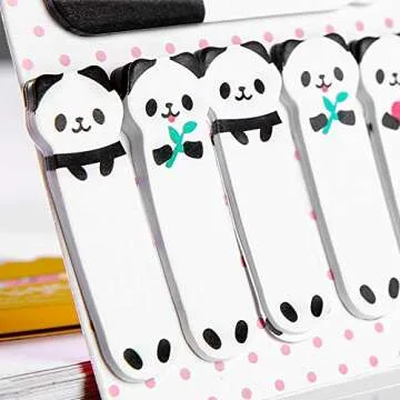 Funny live 6 Packs Stick & Big Memo,Cute Animal Panda & Cat Pattern Sticky Pads,2 Size Self-Stick Notes Writable Labels Page Marker,3-Pack Panda Sticker and 3-Pack Cat Sticker