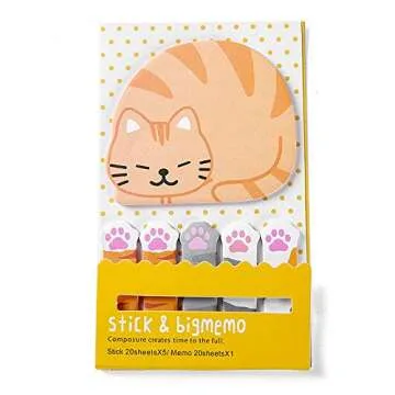 Funny live 6 Packs Stick & Big Memo,Cute Animal Panda & Cat Pattern Sticky Pads,2 Size Self-Stick Notes Writable Labels Page Marker,3-Pack Panda Sticker and 3-Pack Cat Sticker