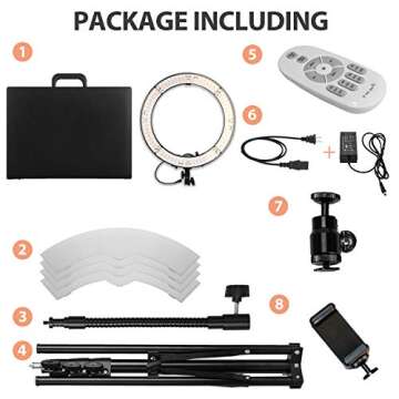 18-inch LED Ring Light with 78 inch Light Stand for Makeup Photography Videography YouTube Facebook