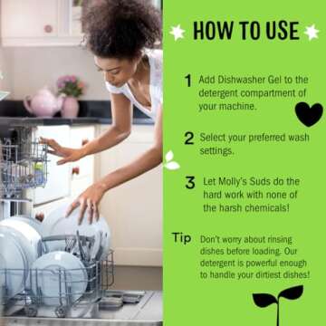 Molly's Suds Dishwasher Detergent Gel for Sparkling Clean Dishes