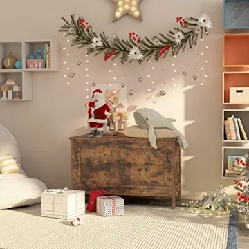 HOOBRO Rustic Brown Toy Box Retro Wooden Storage Bench