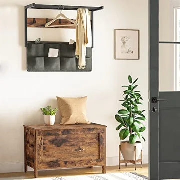 HOOBRO Rustic Brown Toy Box Retro Wooden Storage Bench