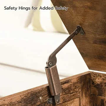 HOOBRO Rustic Brown Toy Box Retro Wooden Storage Bench