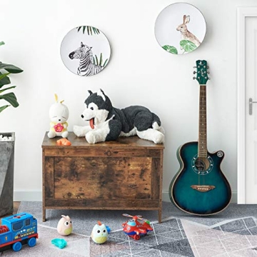 HOOBRO Rustic Brown Toy Box Retro Wooden Storage Bench