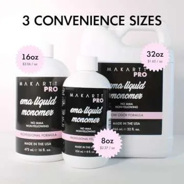 MakarttPro EMA Acrylic Liquid Monomer 946 ml/32 FL Oz, Low Odor & Non-Yellowing Acrylic Nail Liquid, Fast Set Professional Nail Liquid for Nail Technicians.