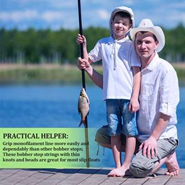 100 Pieces Fishing Bobber Float Stops Bobber Stop String Knots with Beads (Green)