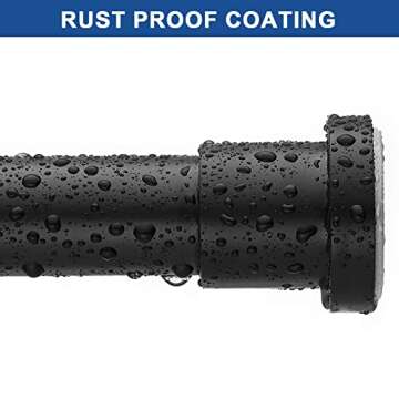 Eboatop Long Tension Shower Curtain Rod - Adjustable Non-Slip Design 62-105 inches