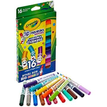 Crayola Washable Pip-Squeaks Skinnies Markers 16-Count per Pack (1-Pack)