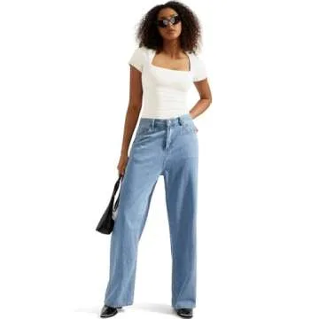 SUUKSESS Women Double Lined Fitted Basic Tee Shirts Square Neck Short Sleeve Y2K Going Out Crop Tops (Pearl, S)