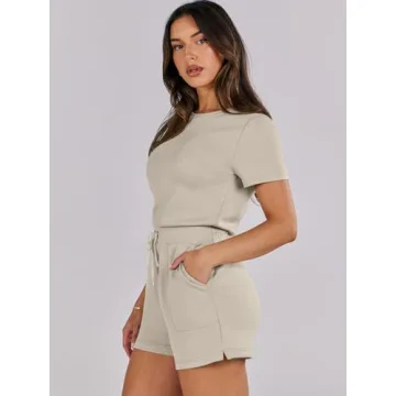 ANRABESS Women's Casual Short Sleeve Romper for Summer
