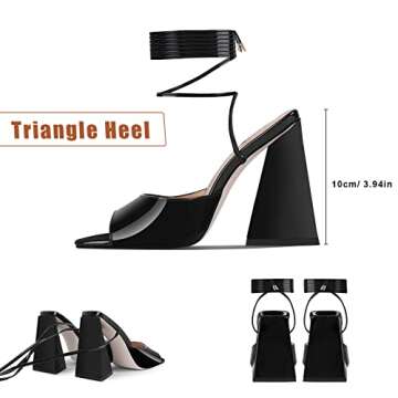 WETKISS Black Strappy Heels - Chic Comfort for All Occasions