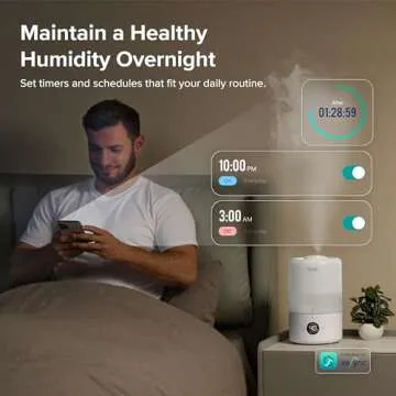 LEVOIT Smart Cool Mist Top Fill Humidifiers for Bedroom with Sensor, Auto Humidity Setting , APP & Voice Control, Essential Oil Diffuser, Ultra Quiet Operation, Super Easy Top Fill, 3L, White