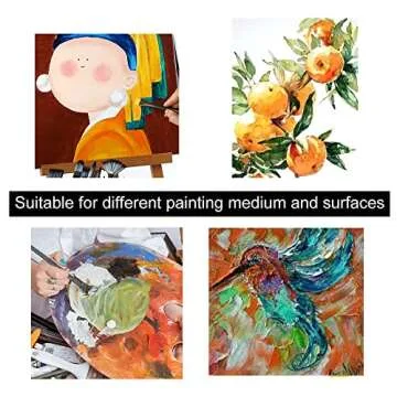 Transon Art Paint Brush Kit 16 Paint Brushes with Foam Brush Sponge Spatula and Brush Case for Oil, Acrylic, Watercolor, Gouache, Painting Dark Grey