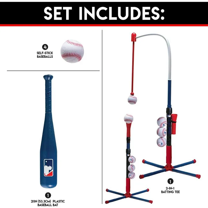 Kids Baseball Batting Tee Set for Youth & Toddlers