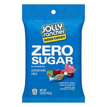 JOLLY RANCHER Zero Sugar Assorted Fruit Flavored Hard Candy Bag, 3.6 oz