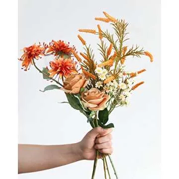 DuHouse 10pcs Fake Roses for Weddings and Decor