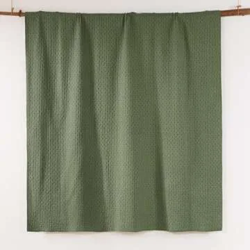 Levtex Home - Cross Stitch Forest Green Quilt Set - 100% Cotton - King/Cal King Quilt (106x92in.) + 2 King Shams (36x20in.) - Reversible - Cotton Fabric