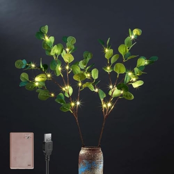 Lightshare 30IN Eucalyptus LED Branches for Home Decor