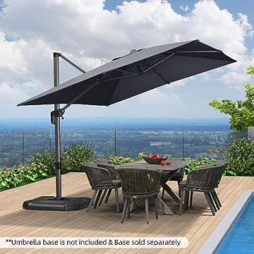 PURPLE LEAF 9' X 11.5' Patio Umbrella Outdoor Cantilever Rectangle Umbrella Aluminum Offset Umbrella...