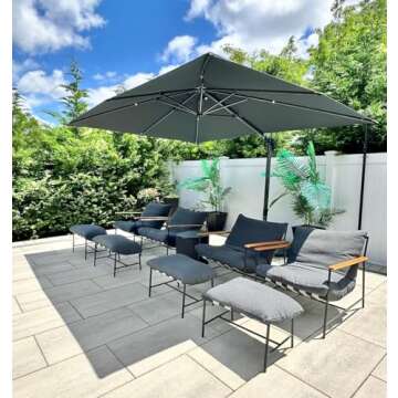 PURPLE LEAF 9' X 11.5' Patio Umbrella for Outdoor Shade