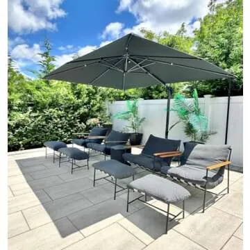 PURPLE LEAF 9' X 11.5' Patio Umbrella for Outdoor Shade