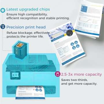 Relcolor 67XL High-Yield Ink Cartridge Combo for HP Printers - 700 Pages Black & 450 Pages Color