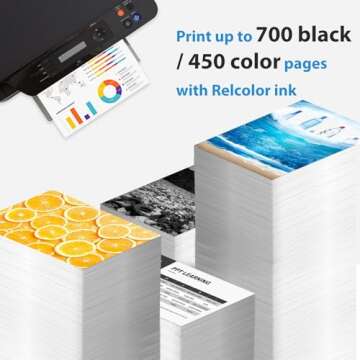 Relcolor 67XL Ink Cartridge Pack for HP Printers