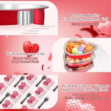 HEYYUMI Heart Shaped Cake Pans - 22oz, 20pcs Set