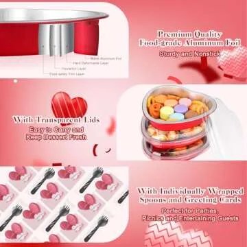 HEYYUMI Heart Shaped Cake Pans - 22oz, 20pcs Set