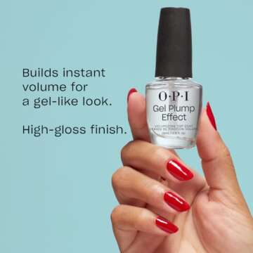 OPI Gel Plump Effect Top Coat | Gel Like Nail Polish Top Coat |Plumping & Volumizing, High Shine, Protects Nails