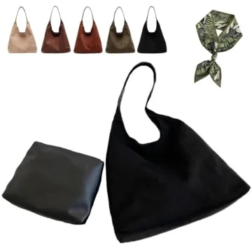 Green Suede Bag: Retro Suede Hobo Handbag for Women