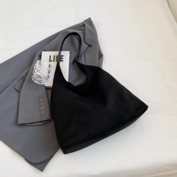 Stylish Green Suede Hobo Bag for Women - Large Capacity Handbag