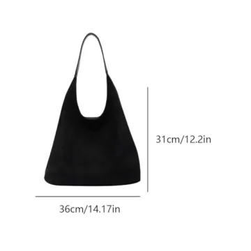 Stylish Green Suede Hobo Bag for Women - Large Capacity Handbag