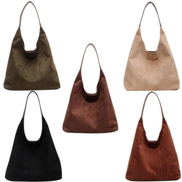 Stylish Green Suede Hobo Bag for Women - Large Capacity Handbag