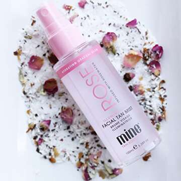 Minetan Rose Face Tan Mist - Clear Facial Self Tanner with Rose Water & Vitamin C