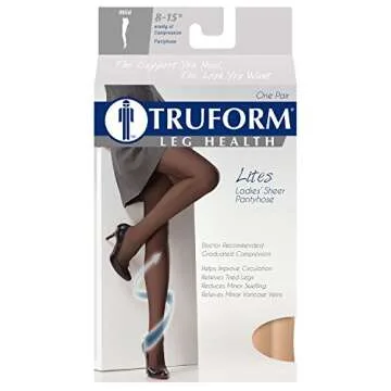 Truform Sheer Compression Pantyhose for Women