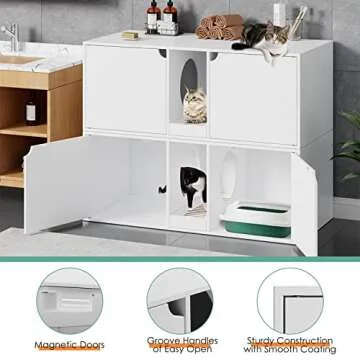 DAWNSPACES Elegant Cat Litter Box Enclosure for 2 Cats