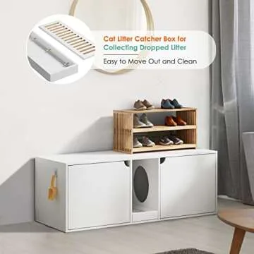 DAWNSPACES Elegant Cat Litter Box Enclosure for 2 Cats